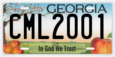 GA license plate CML2001