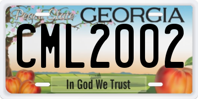 GA license plate CML2002