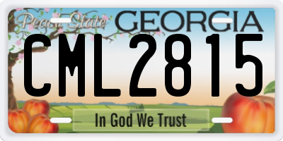 GA license plate CML2815