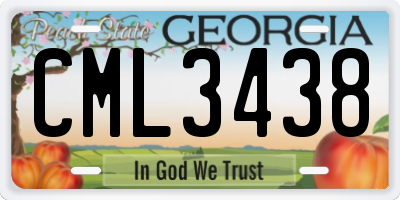 GA license plate CML3438