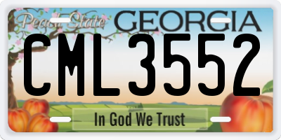 GA license plate CML3552
