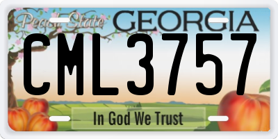 GA license plate CML3757