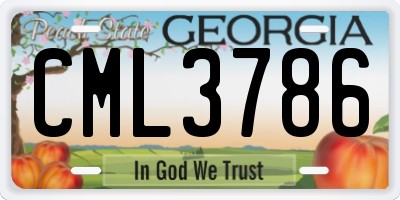 GA license plate CML3786