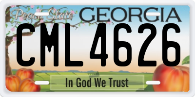 GA license plate CML4626