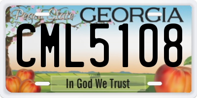 GA license plate CML5108