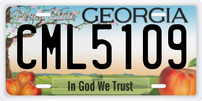 GA license plate CML5109