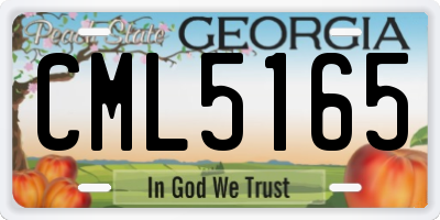 GA license plate CML5165