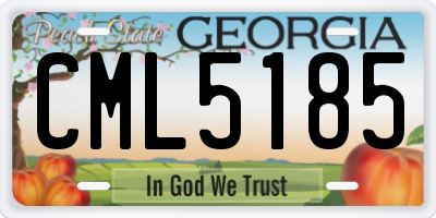 GA license plate CML5185