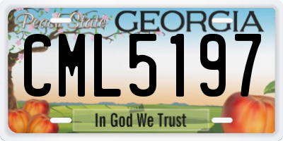 GA license plate CML5197