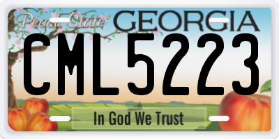 GA license plate CML5223