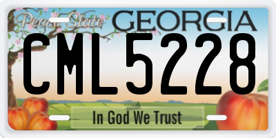 GA license plate CML5228
