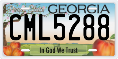 GA license plate CML5288