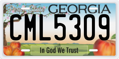 GA license plate CML5309