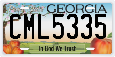 GA license plate CML5335
