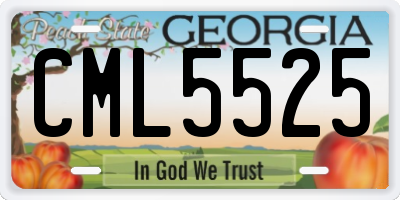 GA license plate CML5525