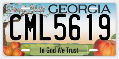 GA license plate CML5619