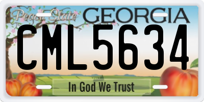 GA license plate CML5634