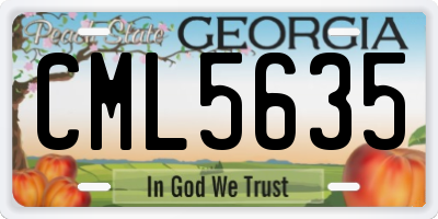 GA license plate CML5635