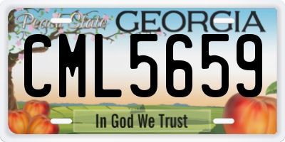 GA license plate CML5659