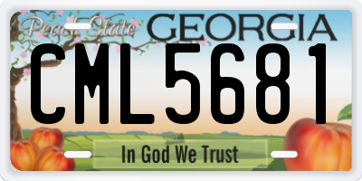 GA license plate CML5681