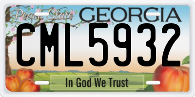 GA license plate CML5932