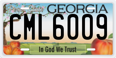 GA license plate CML6009