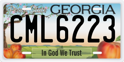 GA license plate CML6223