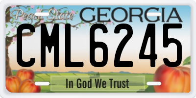 GA license plate CML6245