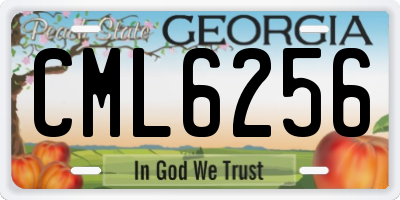GA license plate CML6256