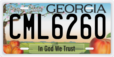 GA license plate CML6260