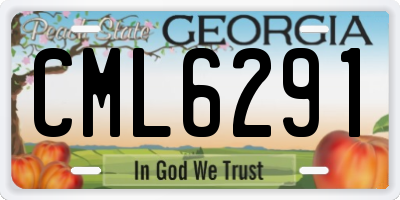 GA license plate CML6291
