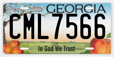 GA license plate CML7566
