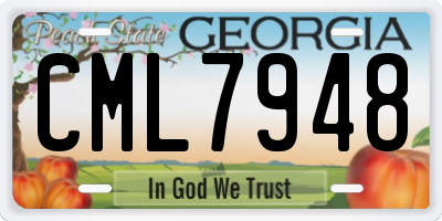 GA license plate CML7948