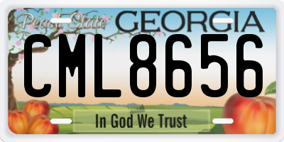 GA license plate CML8656