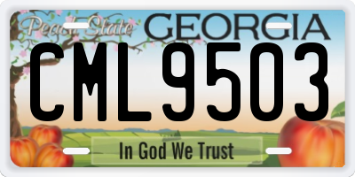 GA license plate CML9503