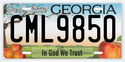 GA license plate CML9850