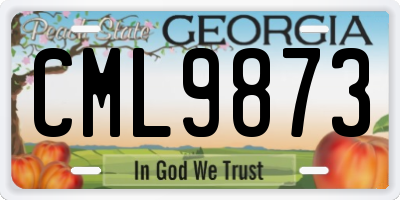 GA license plate CML9873