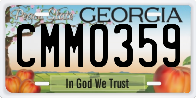 GA license plate CMM0359