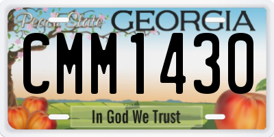 GA license plate CMM1430