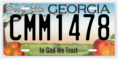 GA license plate CMM1478