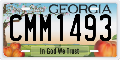 GA license plate CMM1493