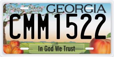 GA license plate CMM1522
