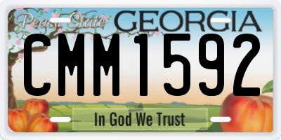 GA license plate CMM1592