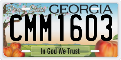 GA license plate CMM1603