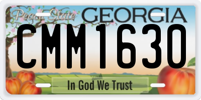 GA license plate CMM1630