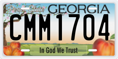 GA license plate CMM1704