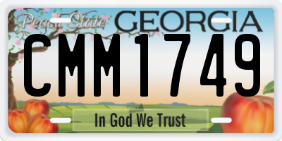 GA license plate CMM1749