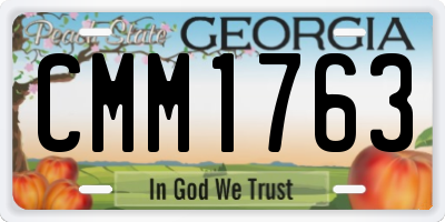 GA license plate CMM1763