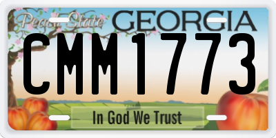 GA license plate CMM1773