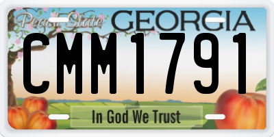 GA license plate CMM1791